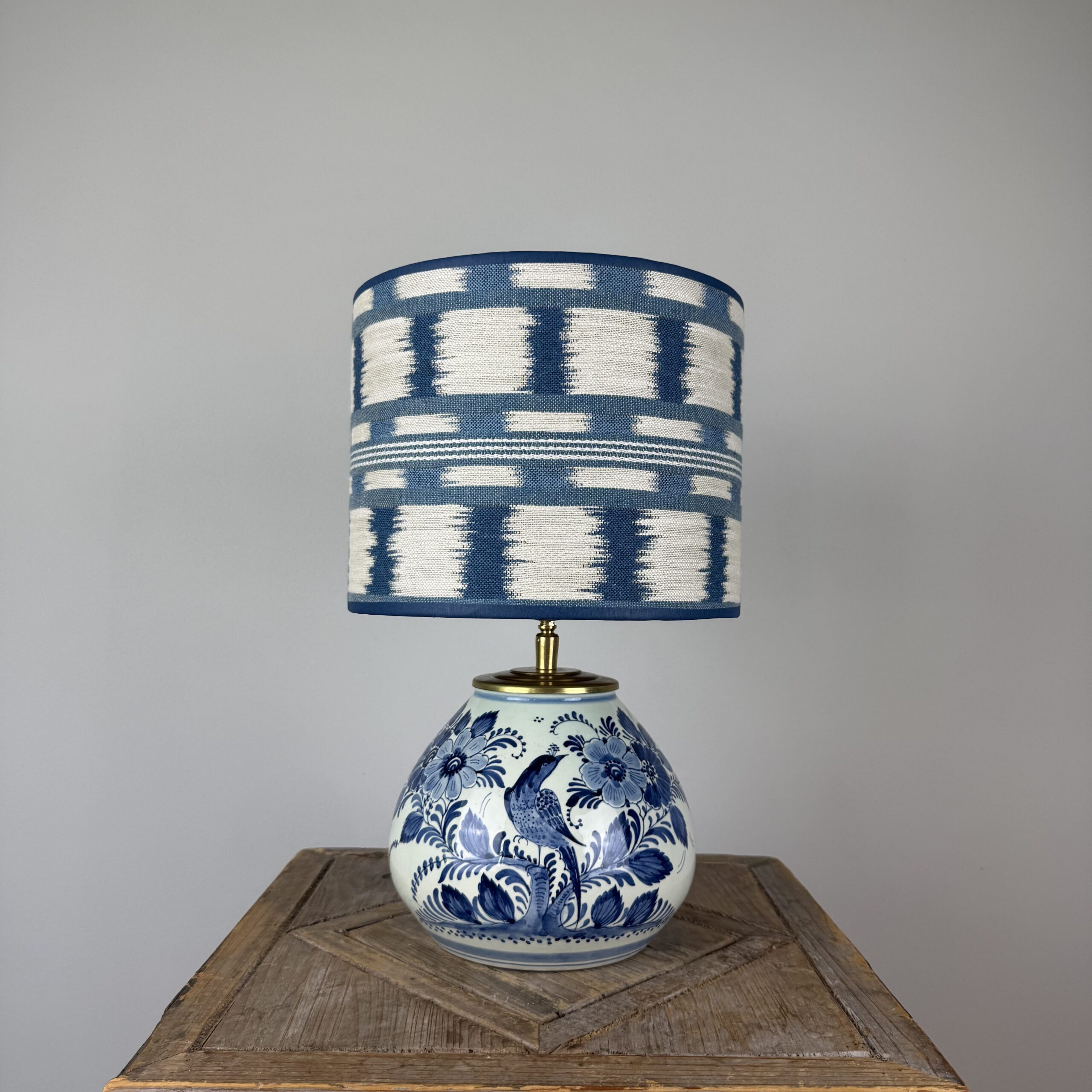 Delftsblauwe lamp met vogeltjes