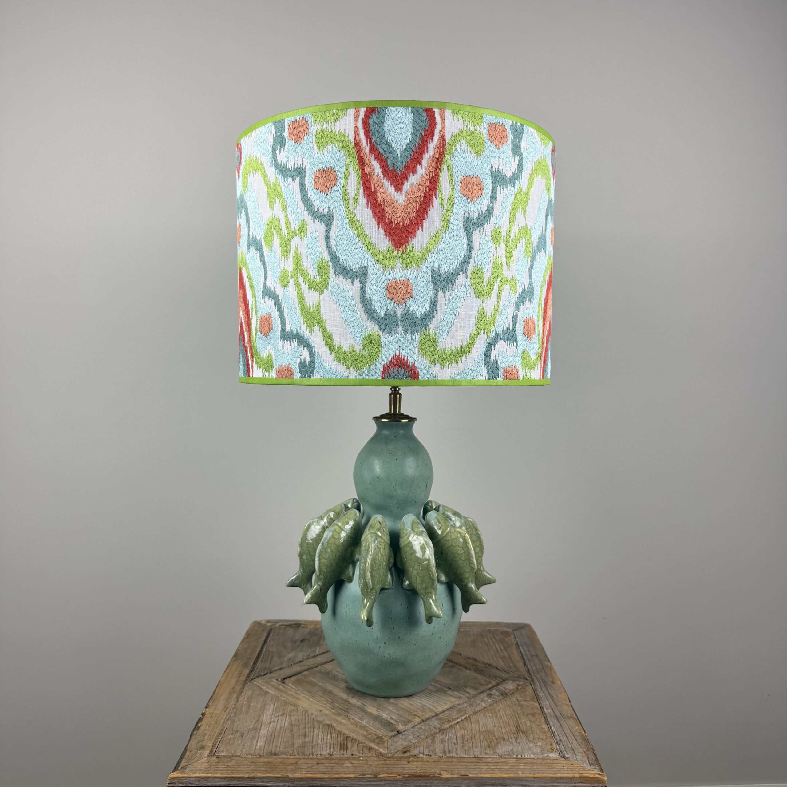 Groene lamp vissen met Harlequin lampenkap ‘Ixora’