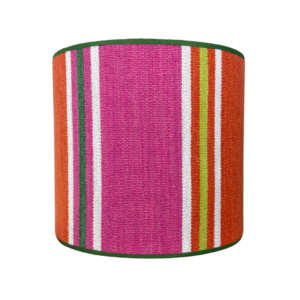 Lampenkap gestreept roze oranje groen