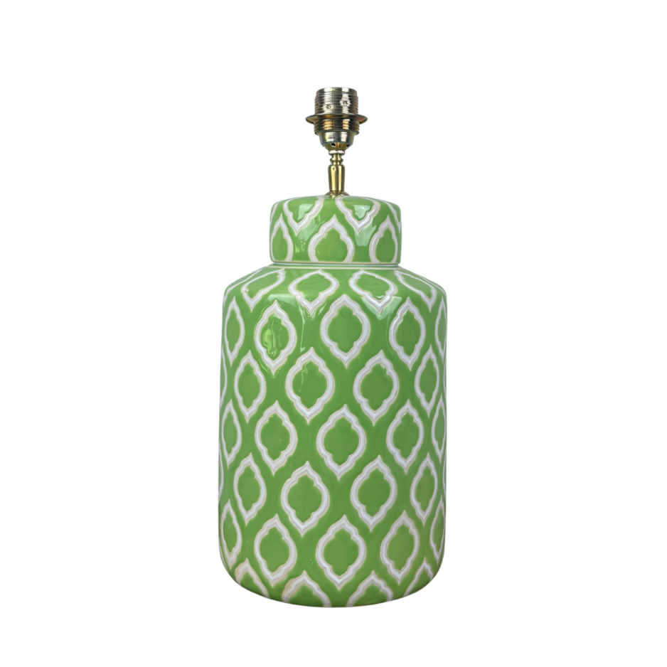 Groen witte lamp gemberpot