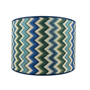 Lampenkap in zigzag patroon groen blauw