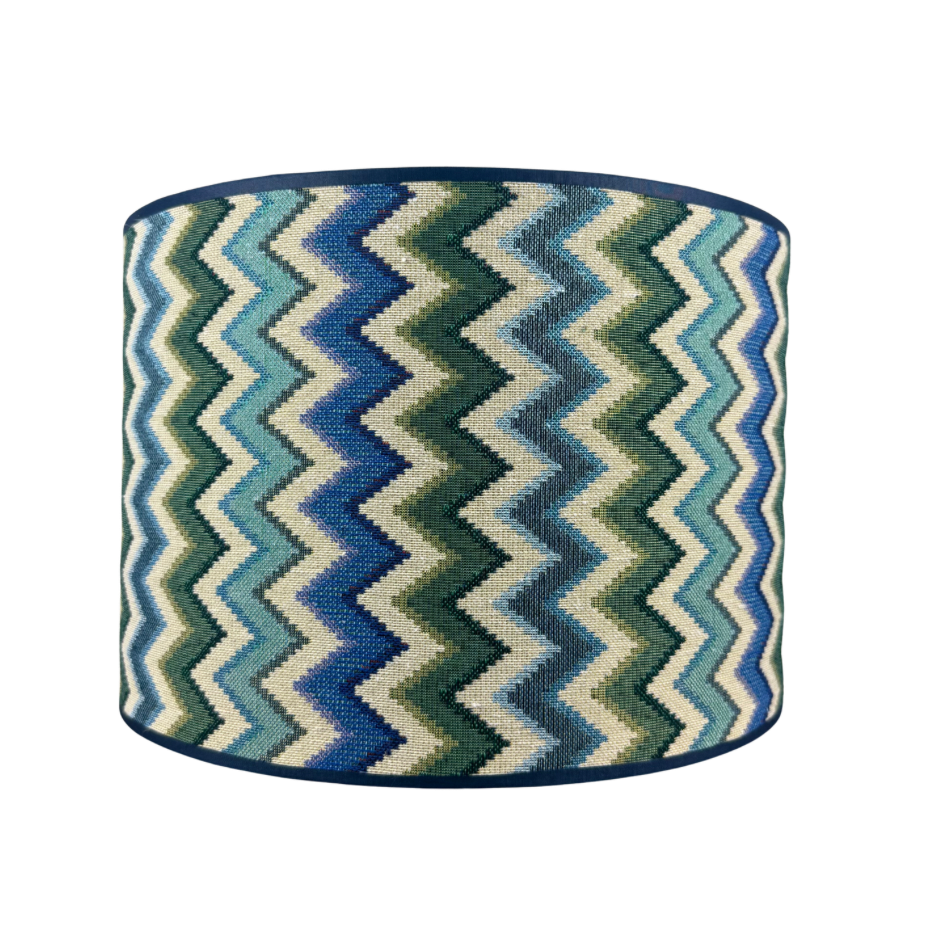 Lampenkap in zigzag patroon groen blauw