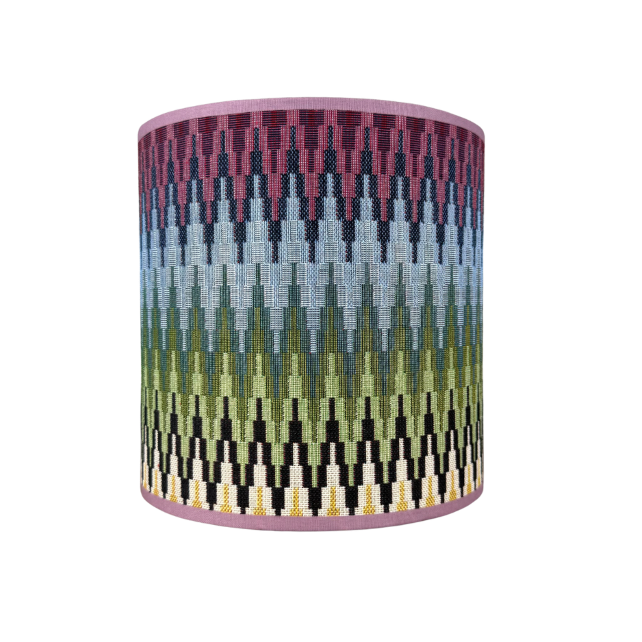 Lampenkap zigzag paars blauw groen