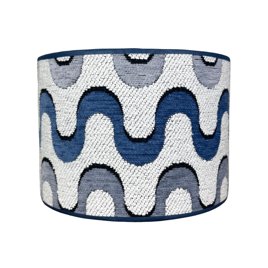 Lampenkap in blauw wave stof