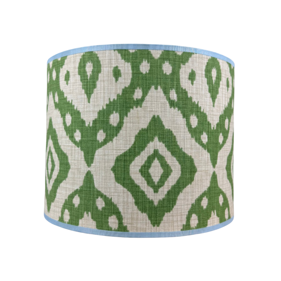 Lampenkap groen wit ikat