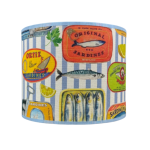 Lampenkap blauw wit sardientjes