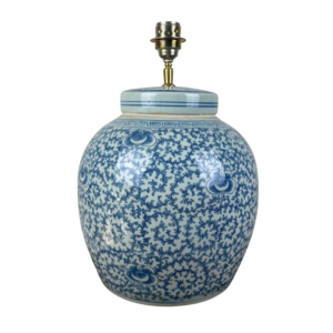 Blauw witte gemberpot lamp XL