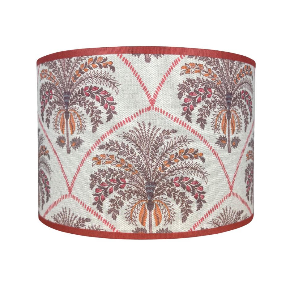 Lampenkap veren bordeaux oranje bruin