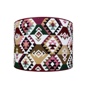 Lampenkap etnische ruiten rood roze groen
