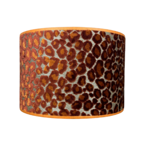 Lampenkap oranje panterprint velvet