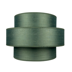 Trio lampenkap ‘Army green’ ruw zijde