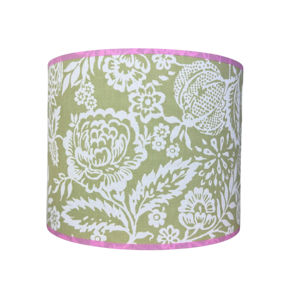 Lampenkap groen wit bloemen