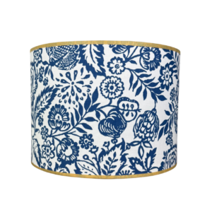 Lampenkap donkerblauw witte bloemen