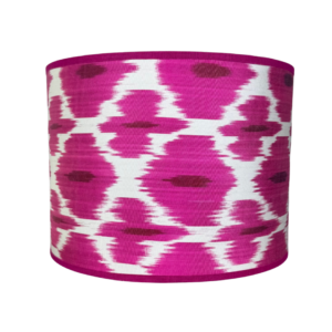 Lampenkap zijde ikat roze wit